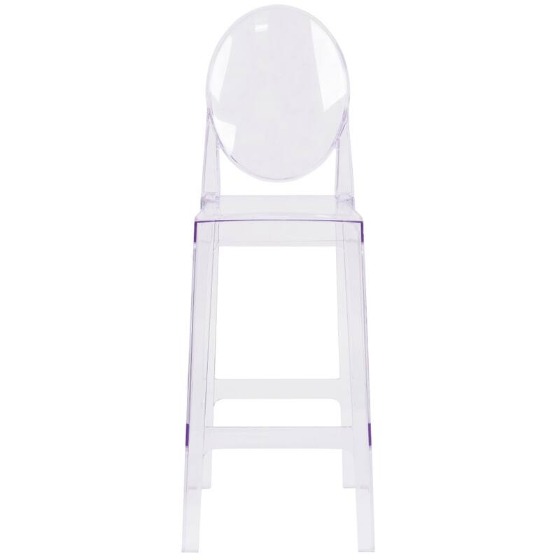 4 Pack Ghost Transparent Crystal Barstool with Oval Back