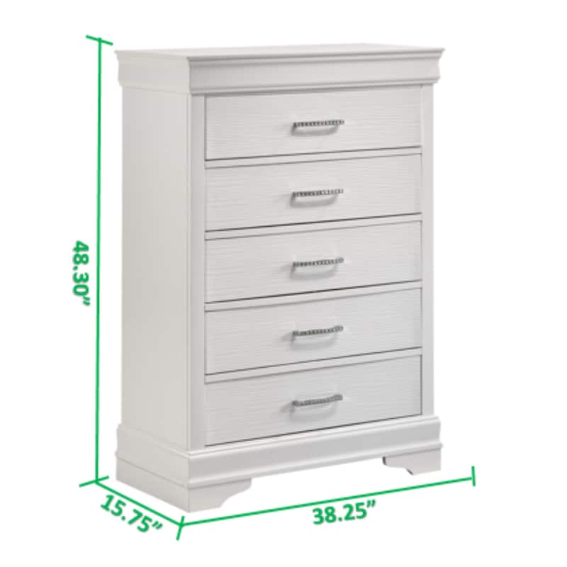 Modern Brooklyn 5 Drawers Chest made with Wood