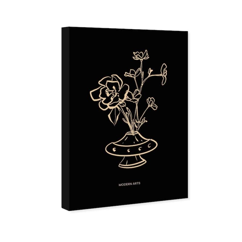Wynwood Studio Canvas Floral and Botanical Add more Flowers Black and Modern & Contemporary Wall Art Canvas Print