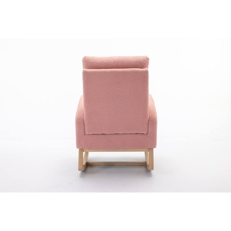 Teddy Fabric Rocking Chair with Right Pocket