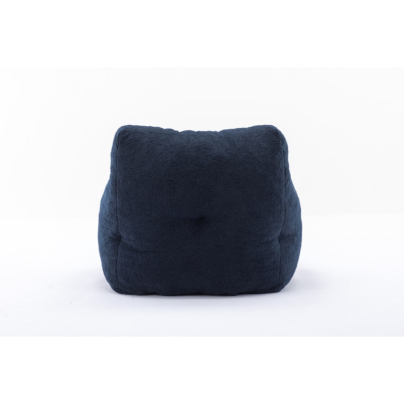 Soft Tufted Foam Bean Bag Chair With Teddy Fabric