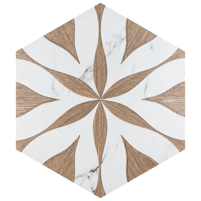 Merola Tile Llama Flower Loire Noce 8-5/8" x 9-7/8" Porcelain Floor and Wall Tile