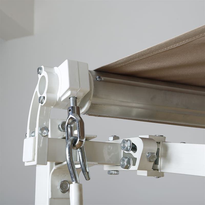 khaki Retractable Outdoor Patio Awnings with Manual Handle