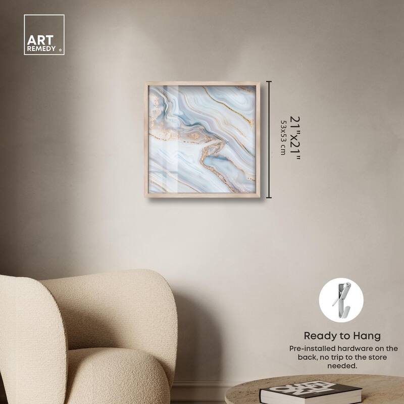 Icy Glitter Stone I Shadowbox by Art Remedy