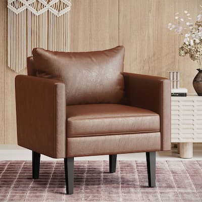 Chandler Faux Leather Club Chair by Christopher Knight Home