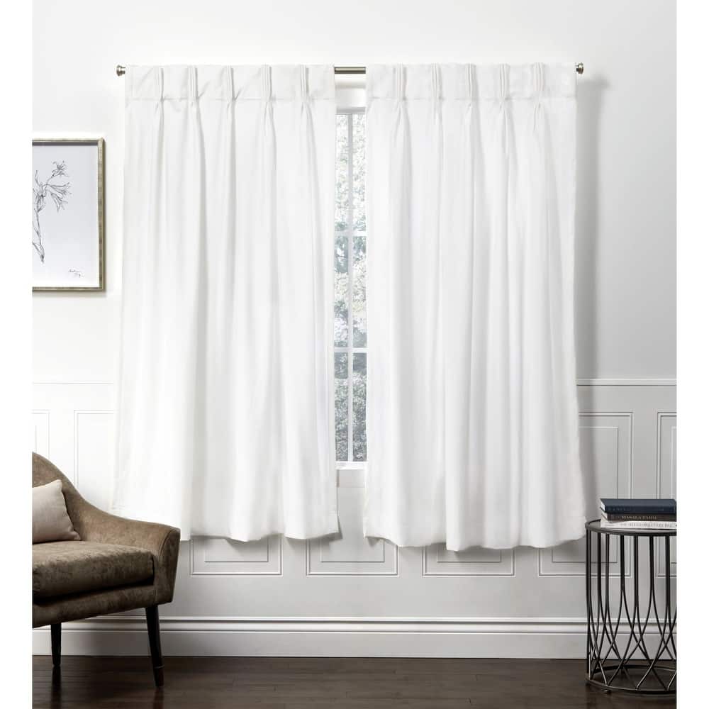 ATI Home Velvet Heavyweight Pinch Pleat Top Curtain Panel Pair