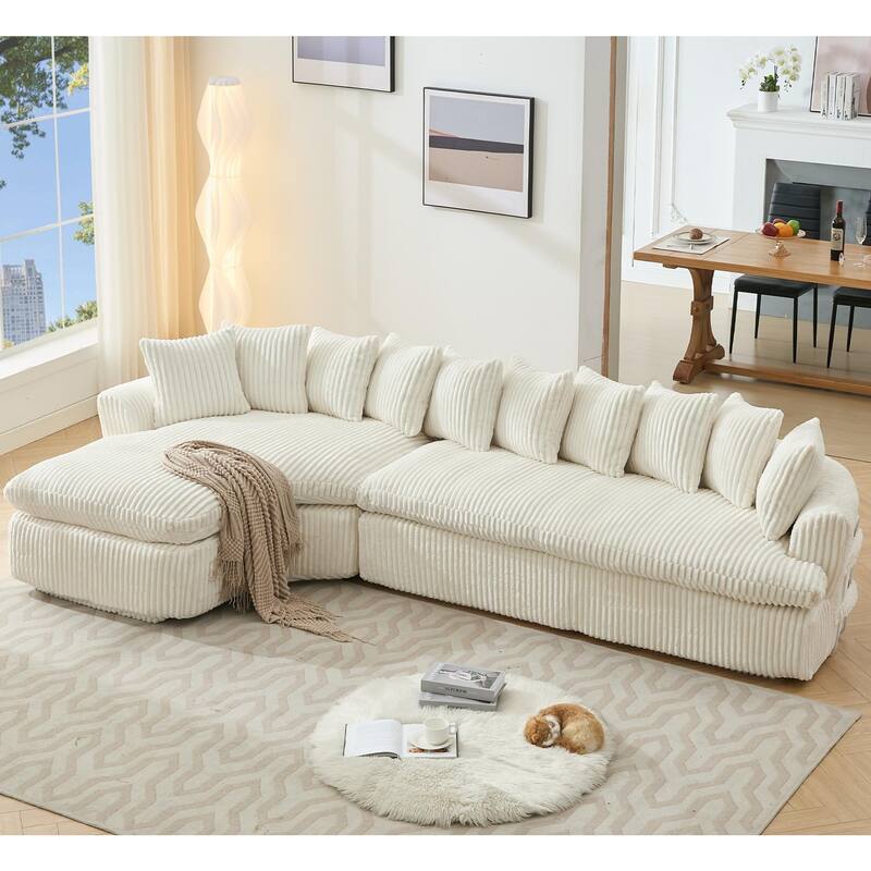 Large Sectional Sofa Elegant Curved Design