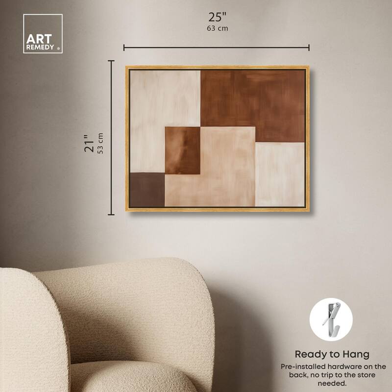 Cream and Brown Panels III Canvas by Art Remedy