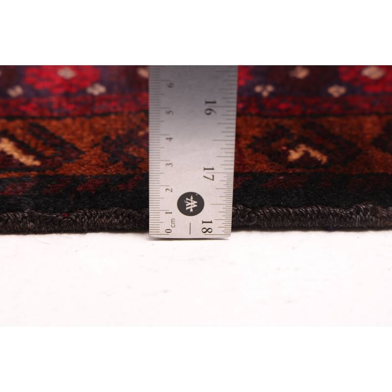 ECARPETGALLERY Hand-knotted Teimani Dark Burgundy Wool Rug - 3'7 x 6'2