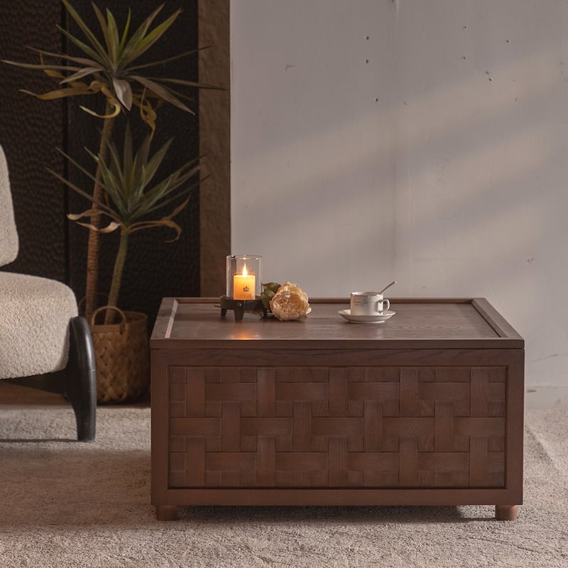 Brown Coffee Table with Storage