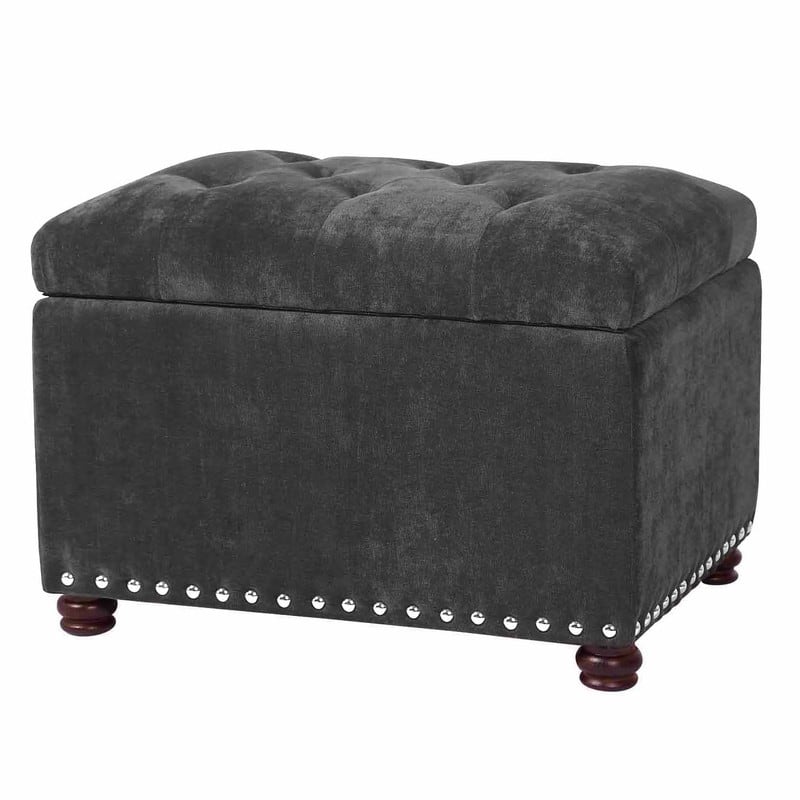 Adeco High End, Classy, Tufted Storage Bench, Ottoman Footstool
