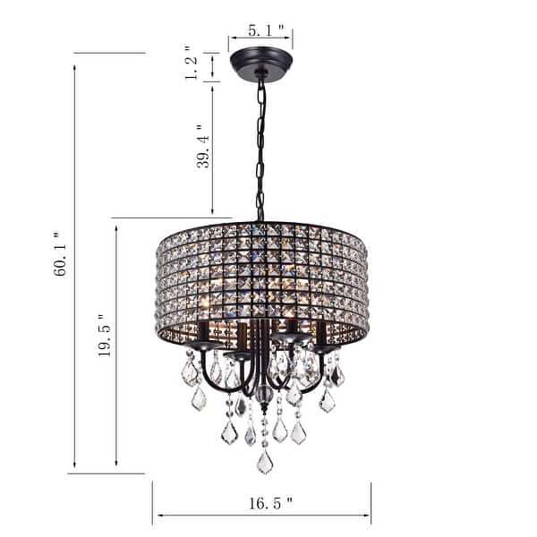 Chione Crystal 4-light Drum Chandelier