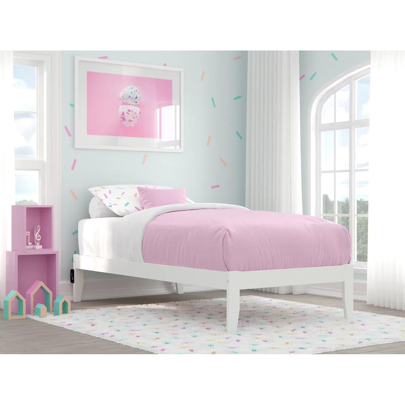 AFI Colorado Platform Bed with Charging Station - White - Twin
