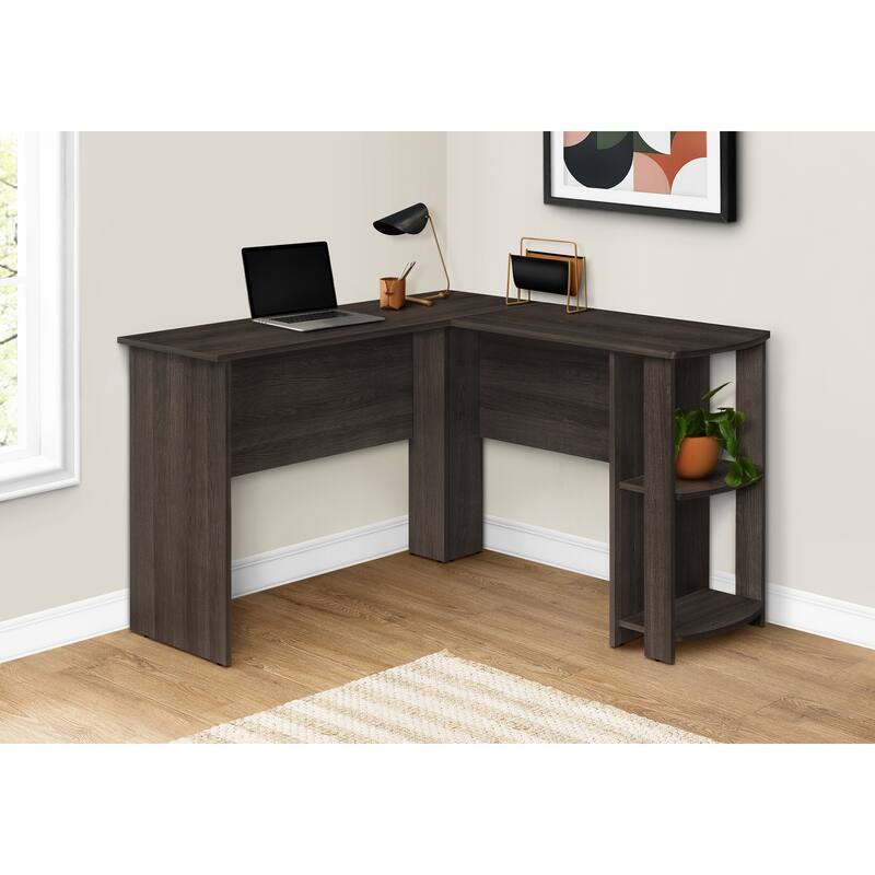 Contemporary 48" L-Shaped Desk with Open & Closed Storage, Space-Saving Corner Desk for Work & Laptop