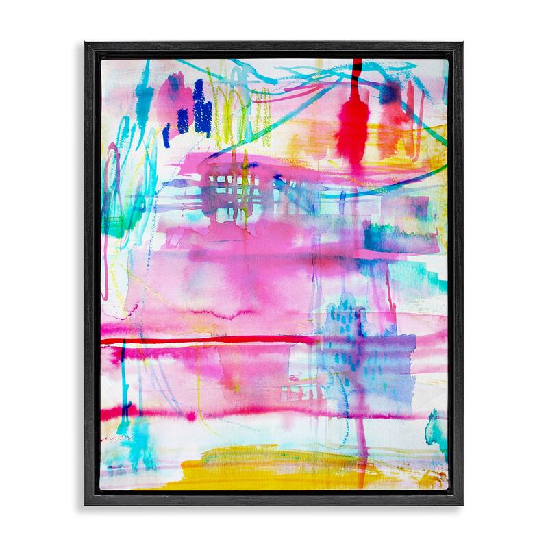 Stupell Picnic Party Composition Framed Floater Canvas Wall Art Design By Gemma Bardot - 25 x 31 - Black
