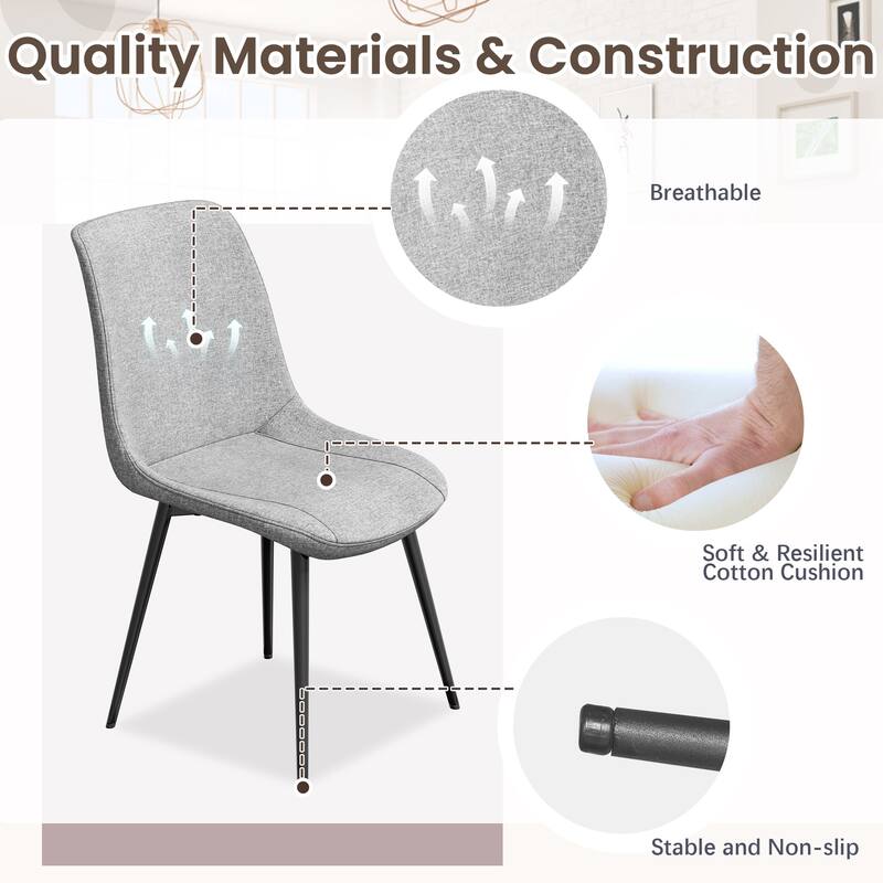 EROMMY Space-Saving 47.2" Round Dining Table Set for 4 - Ideal Small Kitchen & Dining Room Furniture, Includes 4 Chairs