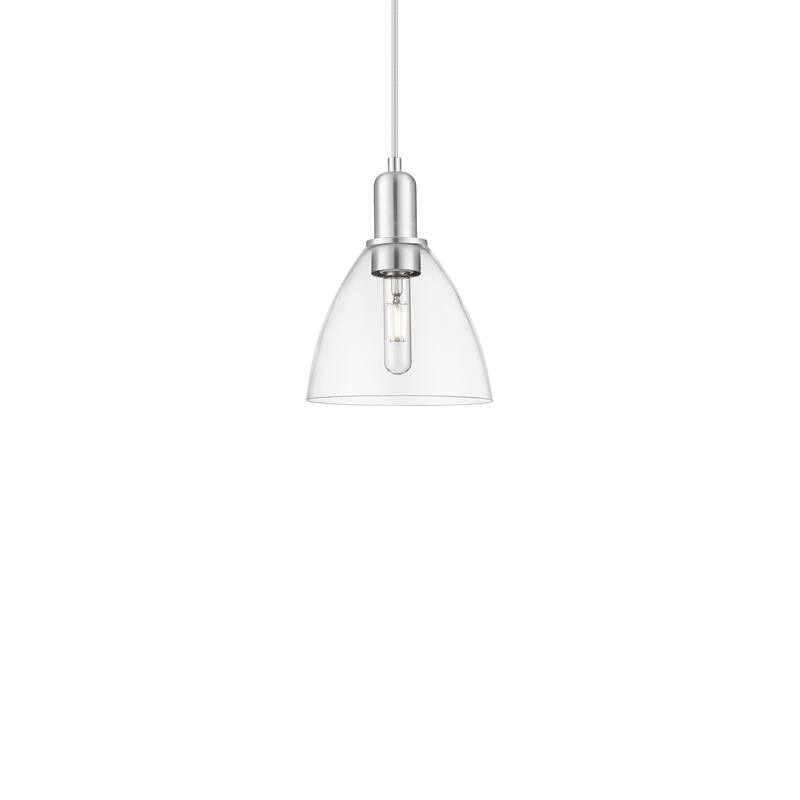 Innovations Lighting 716-1P-11-8 Bristol Pendant Bristol 8" Wide Mini - Brushed Satin Nickel / Clear