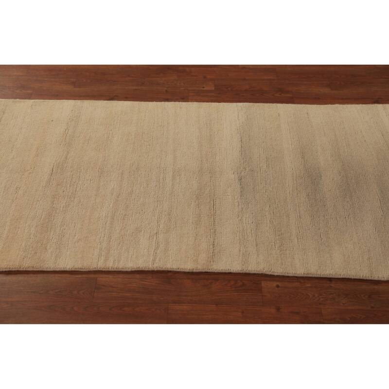 Modern Gabbeh Runner Rug Hand-Knotted Tribal Wool Carpet - 2'9" x 9'6"