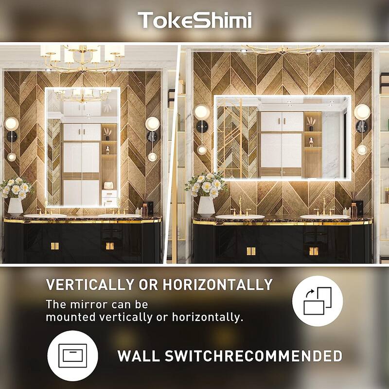 TokeShimi LED Bathroom Vanity Wall Mirror, 3000K/4500K/6000K Mirror