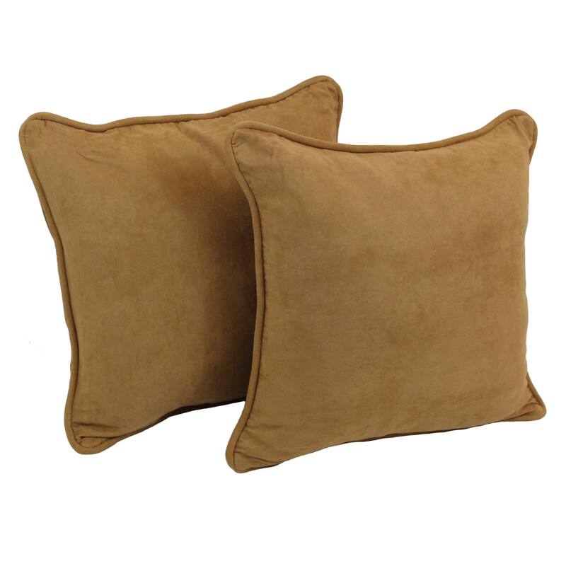 Porch & Den Blaze River 18-inch Microsuede Accent Throw Pillow (Set of 2) - Camel