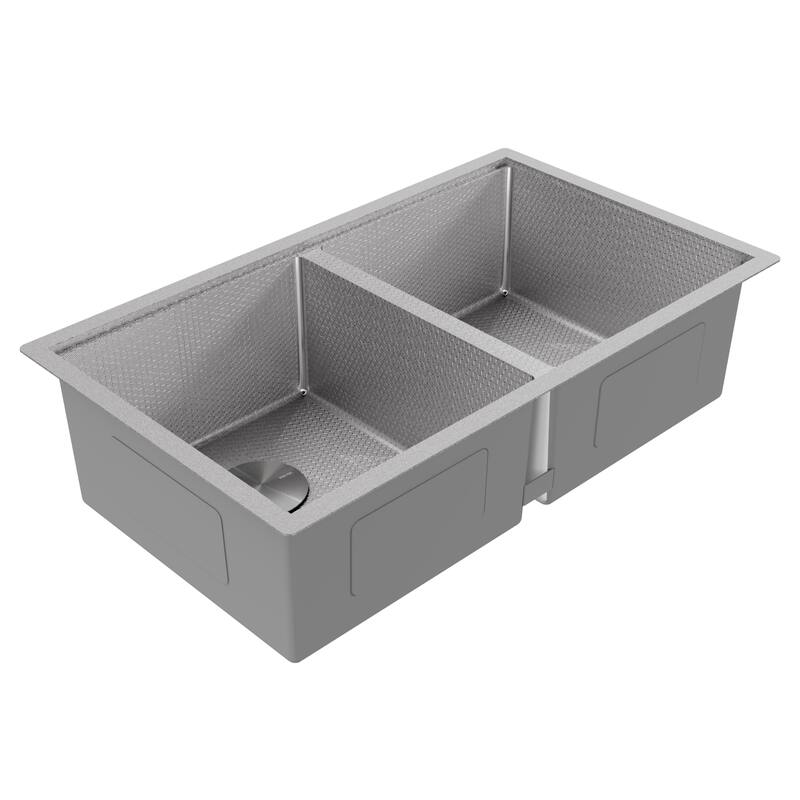 Matrix 32" Undermount Workstation 16 Gauge Double Bowl Stainless Steel Kitchen Sink with Accessories