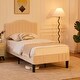 preview thumbnail 7 of 21, VECELO Height Adjustable Upholstered Kids Bed Frame,Twin Size Bed Set of 2