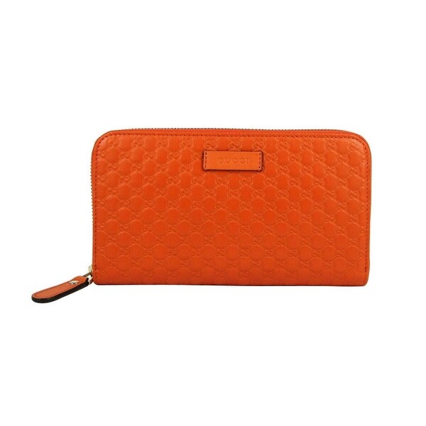 Shop Gucci Women's Sun Orange Microguccissima Leather Zip ...