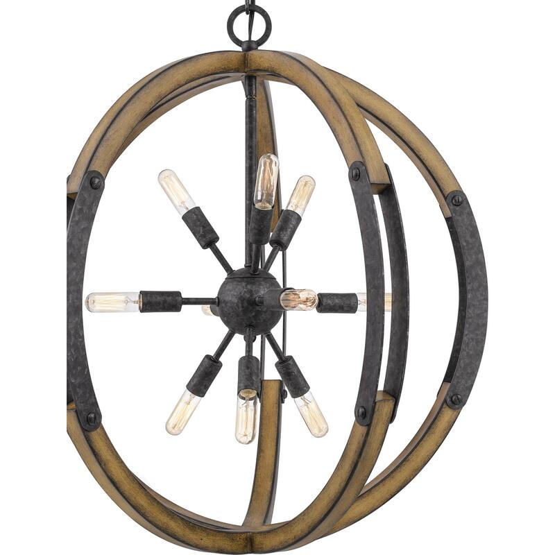 Babaton 10-Light Pendant in Old Black Finish