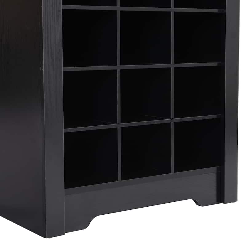 Roomfitters Free Standing Stylish Shoe Cabinet with 30 Cubbies, Tall Organizer with Ample Storage and for Entryway