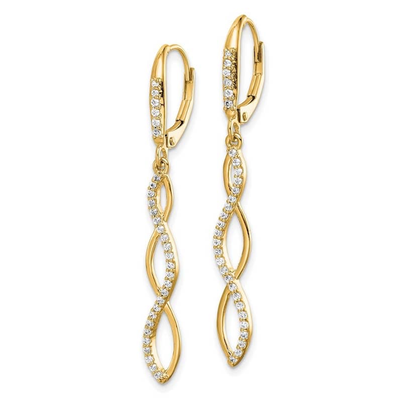 Curata 14k Diamond Earrings - 42x4mm Wide