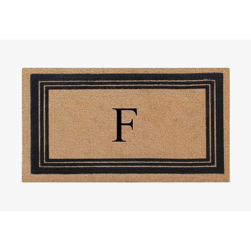 A1HC Natural Coir Monogrammed Entrance Door Mats Flock Doormat 24"X39" - F