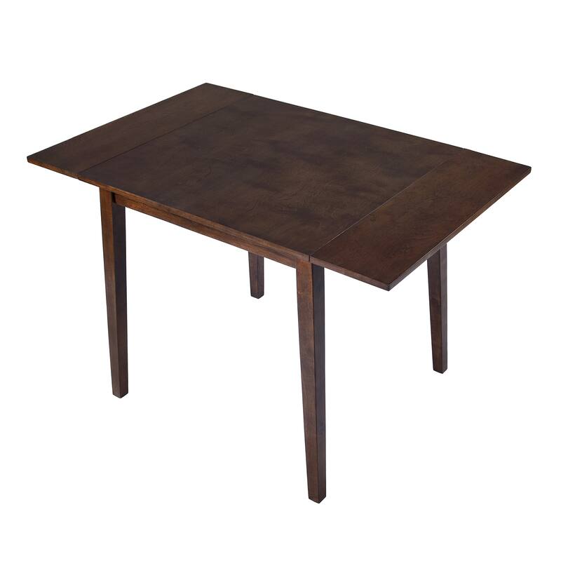 Extendable Dining Table for 4, Folding Kitchen Table with Rubberwood Legs, Space-Saving Dinner Table for Kitchen