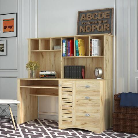 Nestfair Computer Desk with Shelves and Drawers