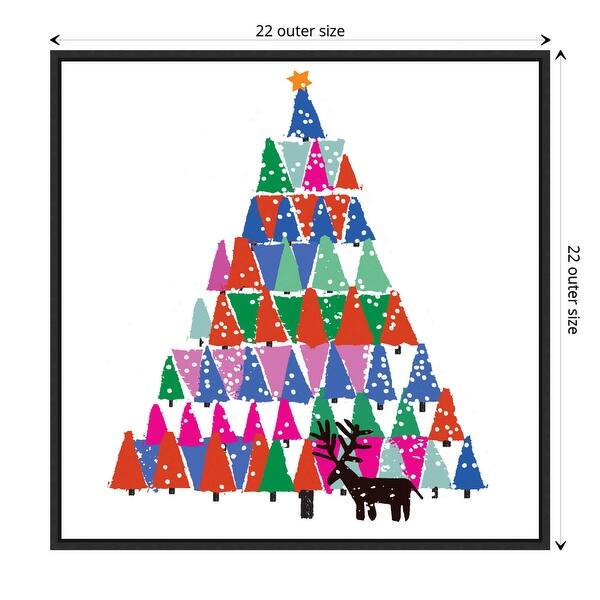 Christmas Tree by Jenny Frean Framed Canvas Wall Art Print - Bed Bath ...
