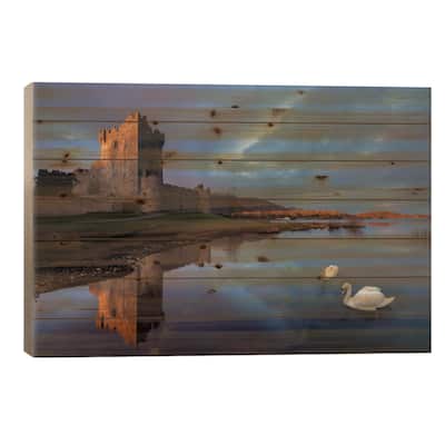 Dawn Reflection, Ross Castle, Killarney National Park, County Kerry, Republic Of Ireland Print On Wood by Gareth McCormack