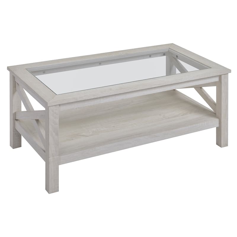 Farmhouse Style Coffee Table - White Oak