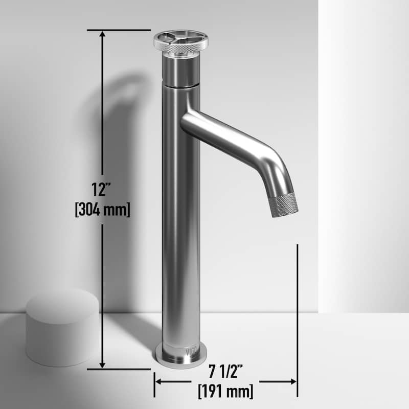 VIGO Sottile 18"L x 13"W Glass Vessel Sink and Cass 12"H Faucet Set