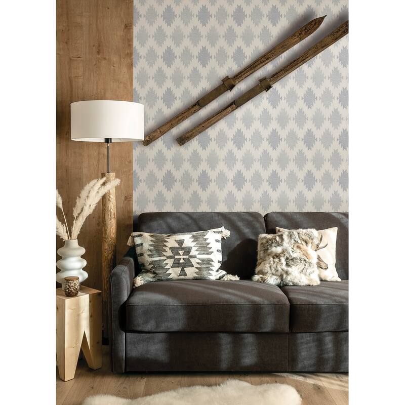 Stitched Heirloom Indigo Wallpaper