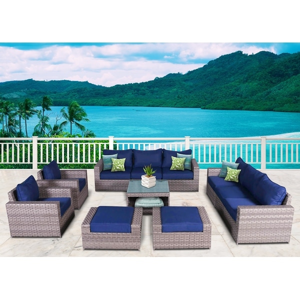 Kensington 11 Piece Rattan Sofa Seating Group with 