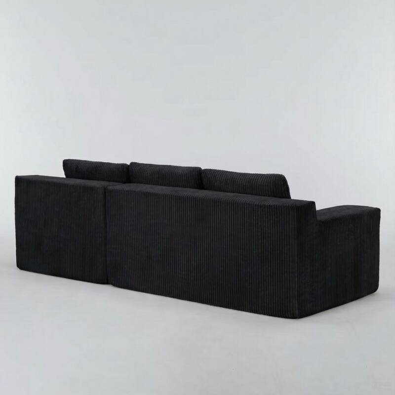 96" L-Shaped Corduroy Sectional Sofa, No Assembly Required