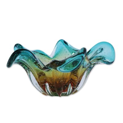 Handmade Artistic Splash Art Glass Vase (Brazil)