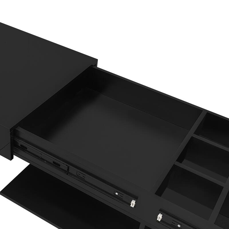 41.3-76.7'' Extendable Coffee Table with Multiple Storage for Living Room