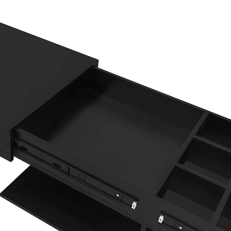 Extendable Coffee Table with Multiple Storage Compartments