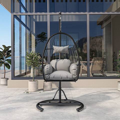 Wicker Egg Chair with Stand Swing Chair Hanging Chair