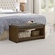 preview thumbnail 2 of 23, 40"Accent Bench with Lower Shelf Shoe Rack, Padded Seating Bench, Modern Compact Bed End Bench with Storage, Removable Cushion