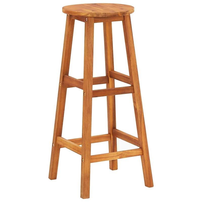 vidaXL Bar Stools 8 pcs Solid Wood Acacia - 13.4" x 13.4" x 29.9"