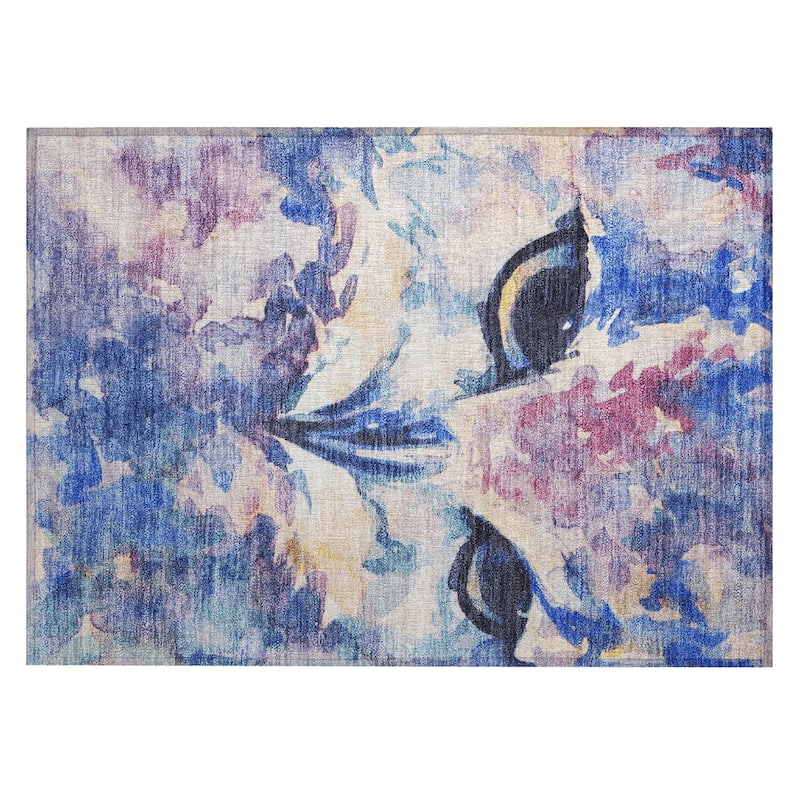 Machine Washable Indoor/ Outdoor Modern Owl Chantille Rug