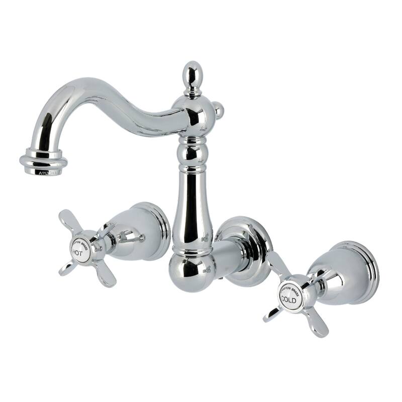 Kingston Brass Essex Double-Handle Wall Mount Bathroom Faucet - Polished Chrome
