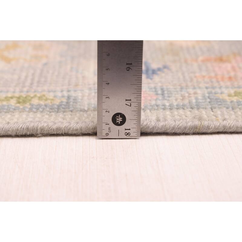 ECARPETGALLERY Hand-knotted Modern Oushak Light Grey Wool Rug - 5'0 x 7'0