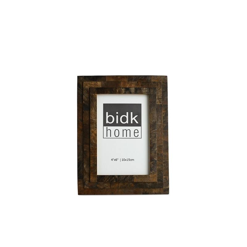 Step Horn Rectangular Picture Frame - for 4" x 6" Photo - Black